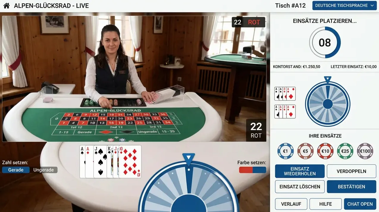 Live Casino Tische im Hispin